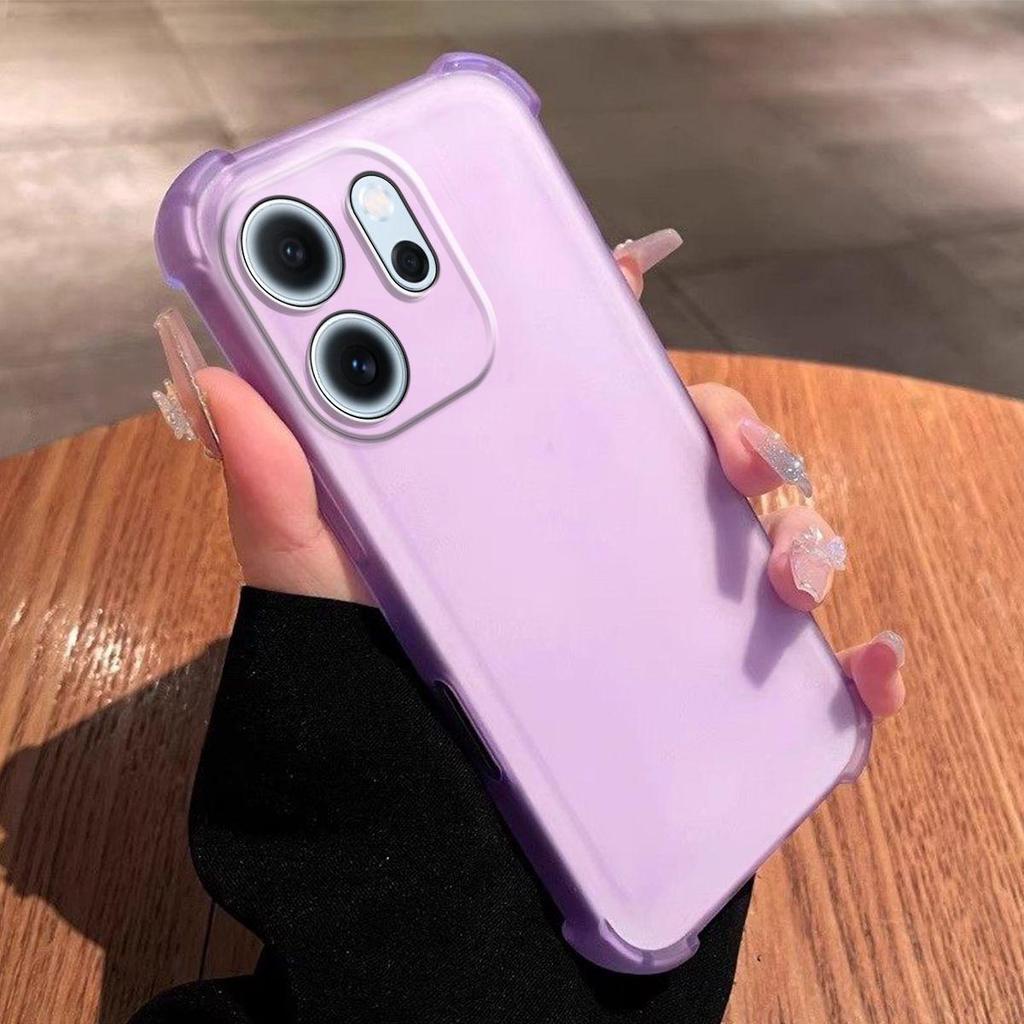 Чехол для OPPO Reno14 F 5G Ударопрочный с подушками безопасности, Бампер, Матовый полупрозрачный чехол