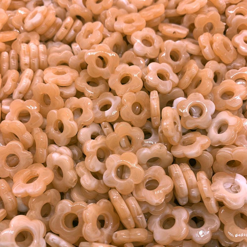 Акриловые ретро-градиентные пятилепестковые бусины для самостоятельного изготовления украшений и аксессуаров для волос