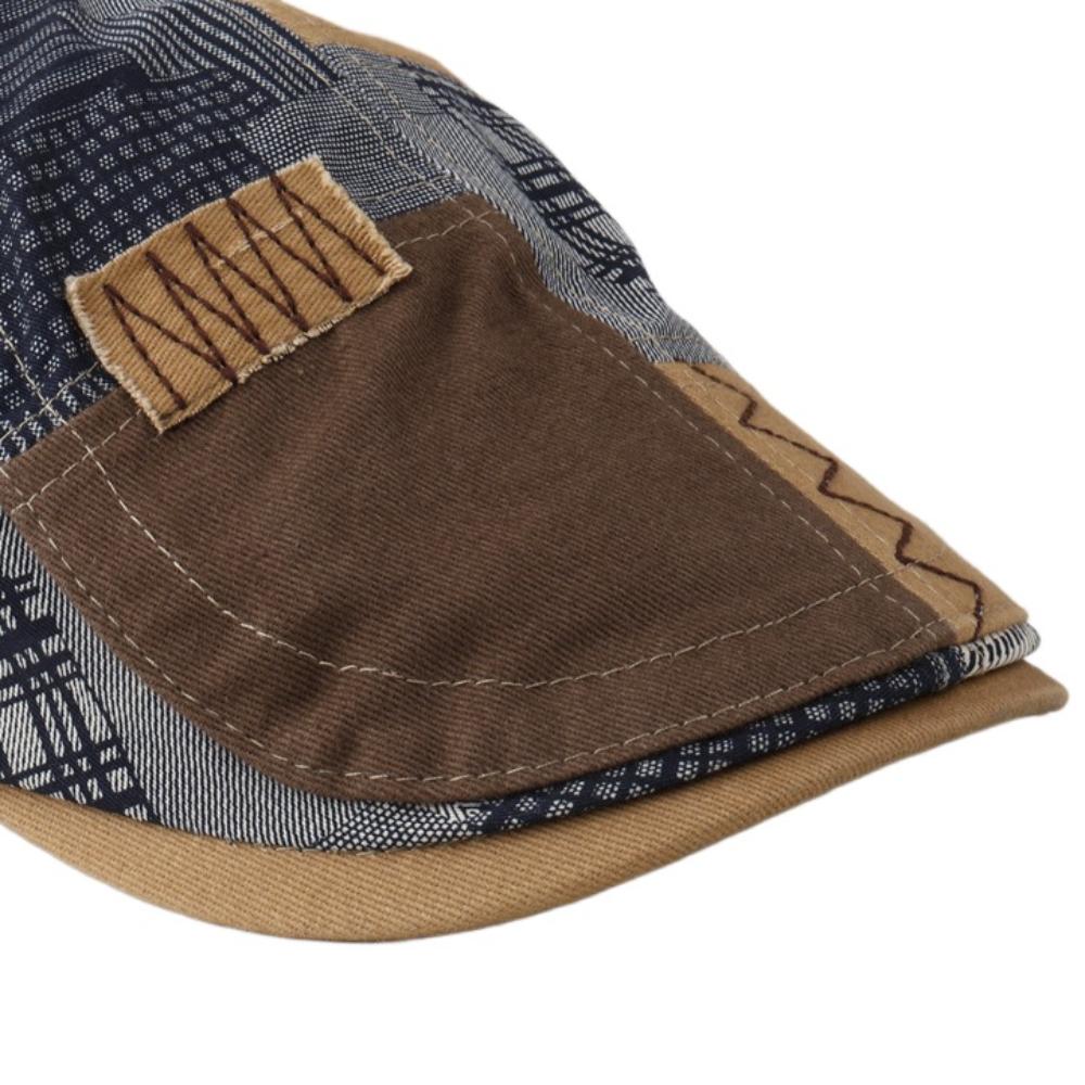 Adjustable Irregular Plaid Beret Cotton Casquette Ivy Cap Breathable Painter Caps Sports