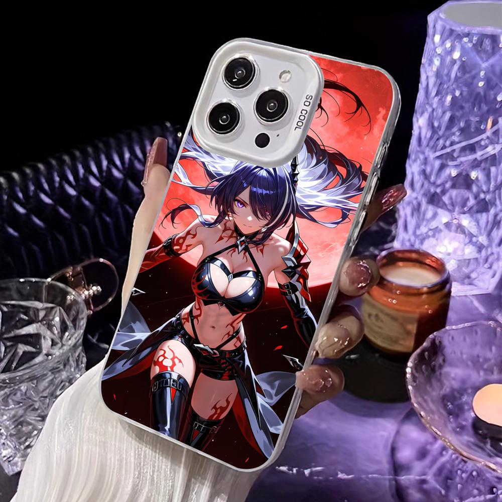 HSR Acheron Белый Полупрозрачный Чехол для Мобильного Телефона для iPhone 17 16 15 14 13 12 11 X XR XS Air Pro Max Plus Цветной Чехол