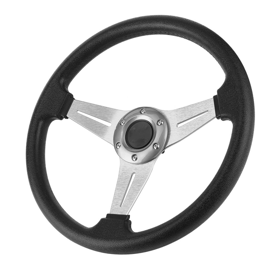 350mm14in Racing Car Drifting Steering Wheel Replacement Universal Modified AccessorySilver