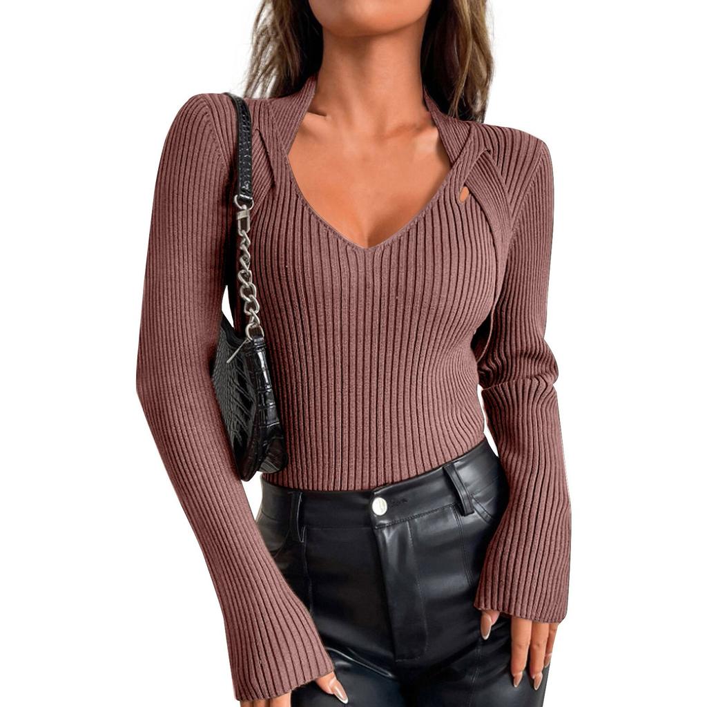 Женский повседневный однотонный тонкий вязаный свитер на пуговицах с длинными рукавами, базовый свитер