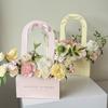 5pcs/Pack Gift Boxes Flower Shop Flower Basket Wedding Party Handheld Flower Box Foldable Paper Decorative Accessories 4 Colors