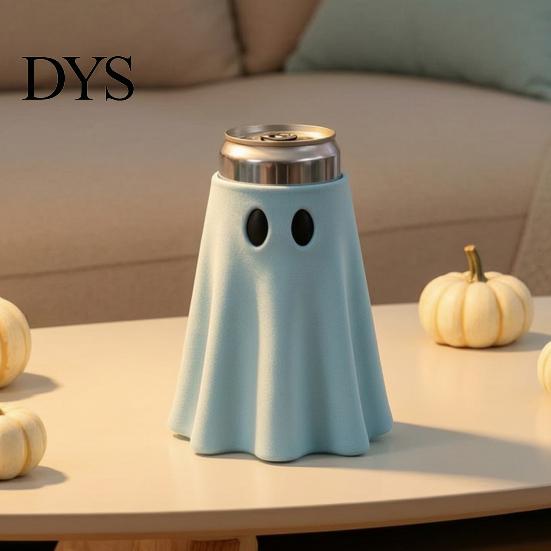 Insulated Jar Jacket Halloween Ghost Can Holder, Universal Beverage Cooler Sleeve, Cute Shaped Seasonal Drinkware Drink Holder for Standard Slim Tall