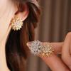Высококачественные серьги-снежинки с цирконом для женщин, легкая роскошь, изысканные серьги-гвоздики, модные аксессуары высокого класса, подарки