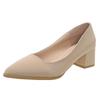 Ladies Shoes 2024 Fashion One Kick Women's Pumps Spring Autumn Pointed Toe Solid Dress Chunky Heels Shallow Plus Size Shoes