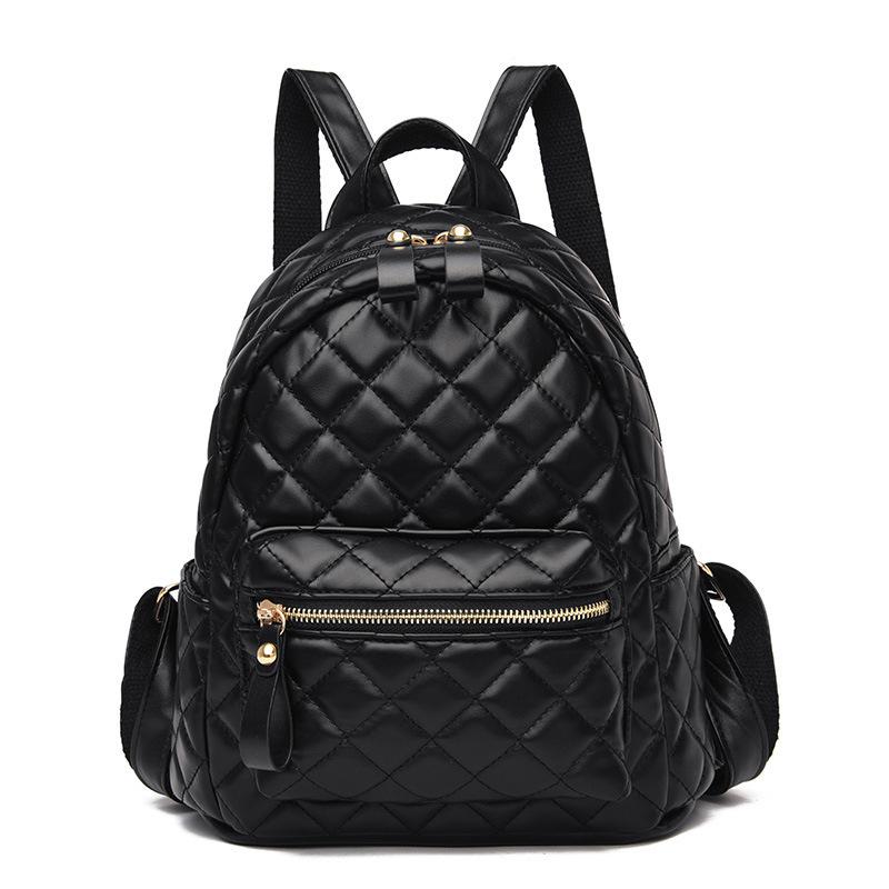 Bag Women's Plaid Backpack Summer New Women's Backpack Ins Trend Embroidery Thread Rhombus Student Backpack