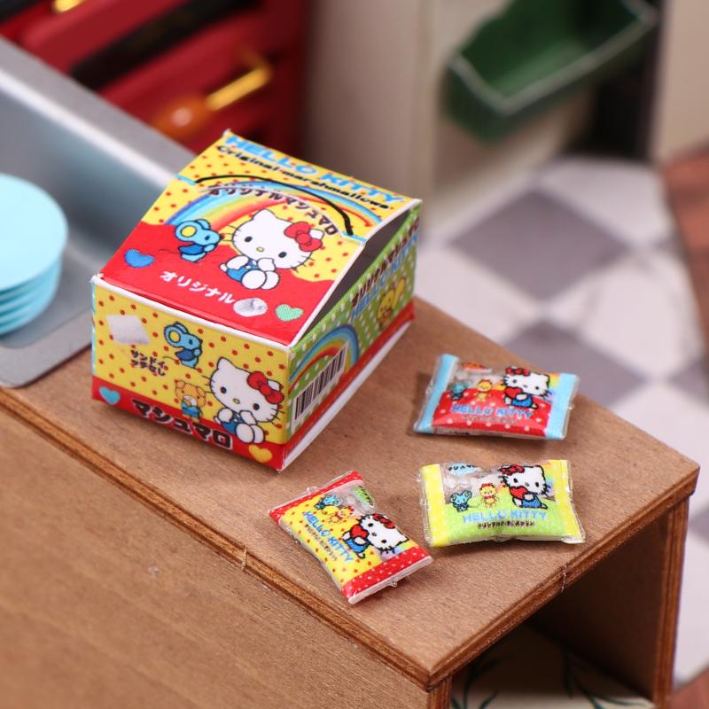 1:12 Кукольный миниатюрный леденец в коробке Hello Kitty Sanrio Kt Cat Модель еды для декора Игрушка Аксессуары для кукольного домика