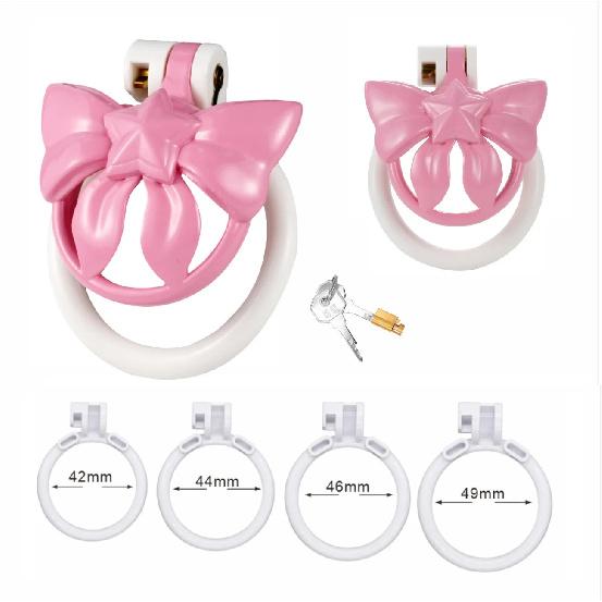 New Sissy Chastity Cage Men CB Lock Pink Penis Cage BDSM Restraint Bondage Equipment Durable Chastity Adult Sex Toys Gay 18+