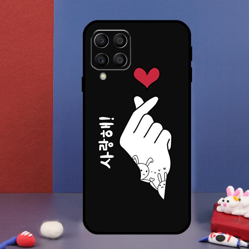 Чехол для телефона Samsung Galaxy M15 M55 M33 M13 M23 M53 M31 M51 M14 M34 M54 M20 M30s M52 M32 с Kpop-сердечком из пальцев