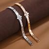 Fashion Simple Advanced Creative Flower Design Micro Inlaid Zircon Ins Cold Style Everyday Joker Bracelet for Girlfriend