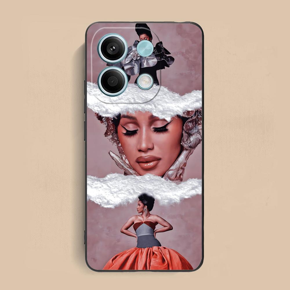 Cardi B Matte TPU Mobile Phone Case for Xiaomi Redmi 15 14 13 12 A5 3 2 1 C Plus 4G 5G Colorful Printing Cover