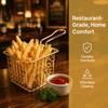 Iron French Fry Holder Silver Rose Gold Gold Frying Strainer Durable Fryer Basket  Cooking Frying