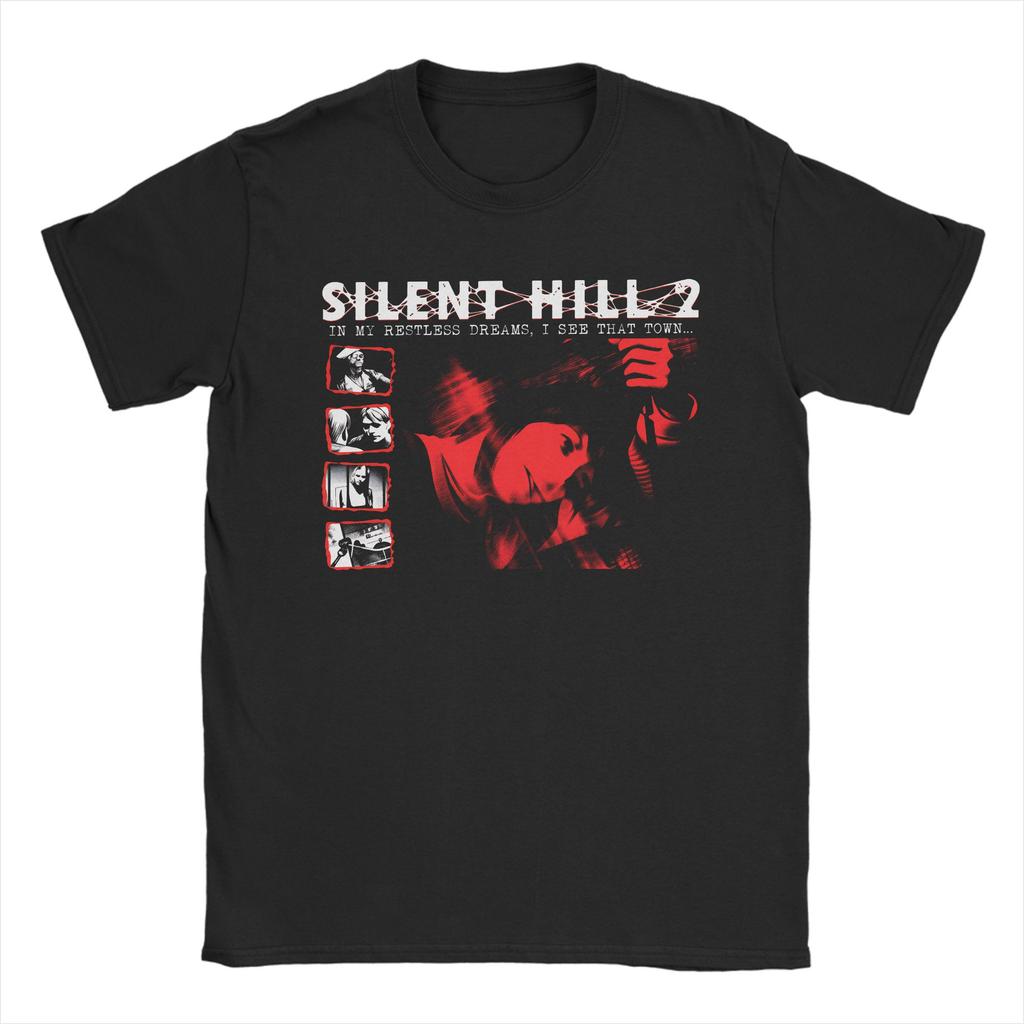 Vintage S Bootleg Style Silent Hill II T Shirt Fashion T Shirts ShortSleeve Y2K Summer Cotton Crewneck 4XL 5XL 6XL Top Tees
