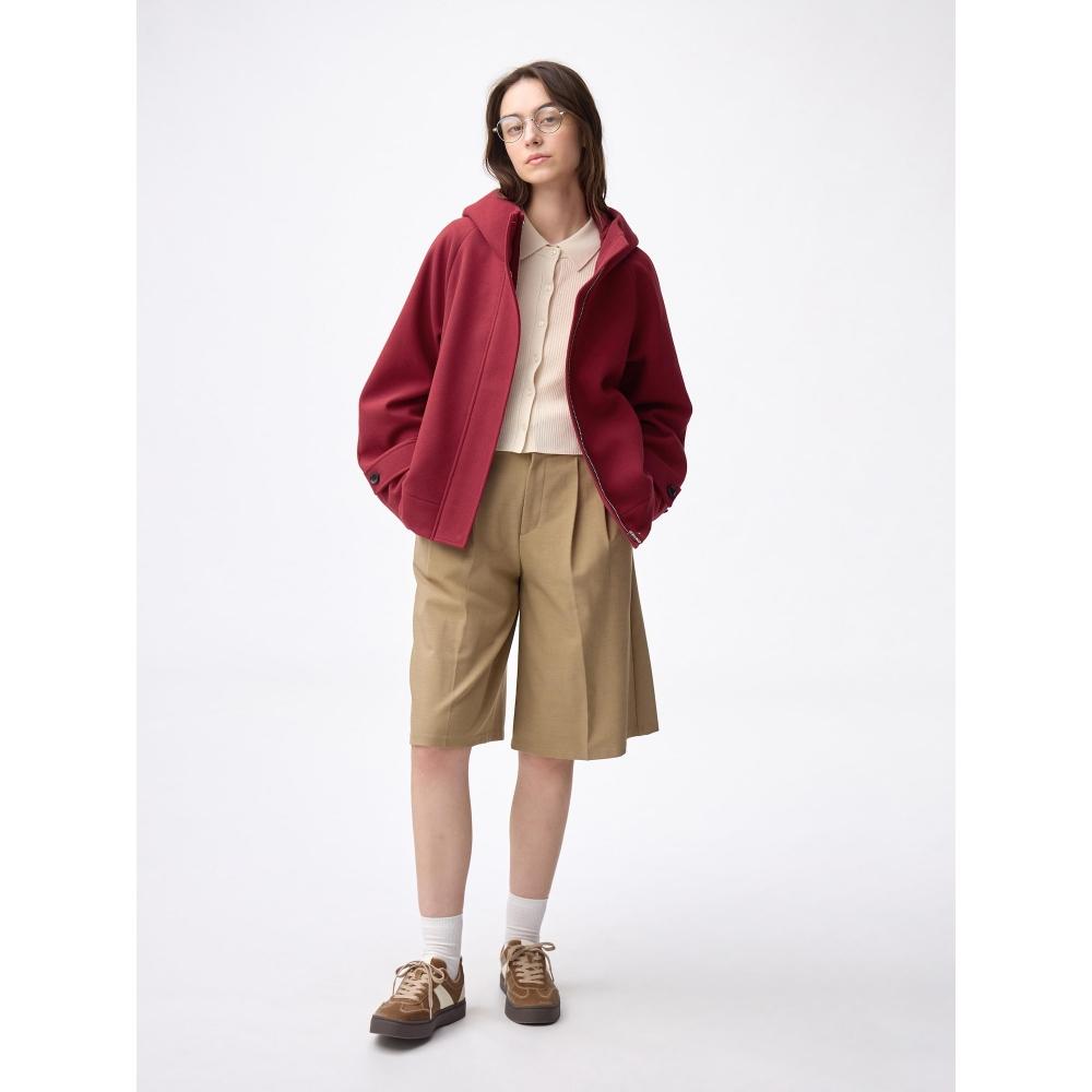 GU by Uniqlo Уютное короткое худи-пальто из мельттона  Зимний товар 2025