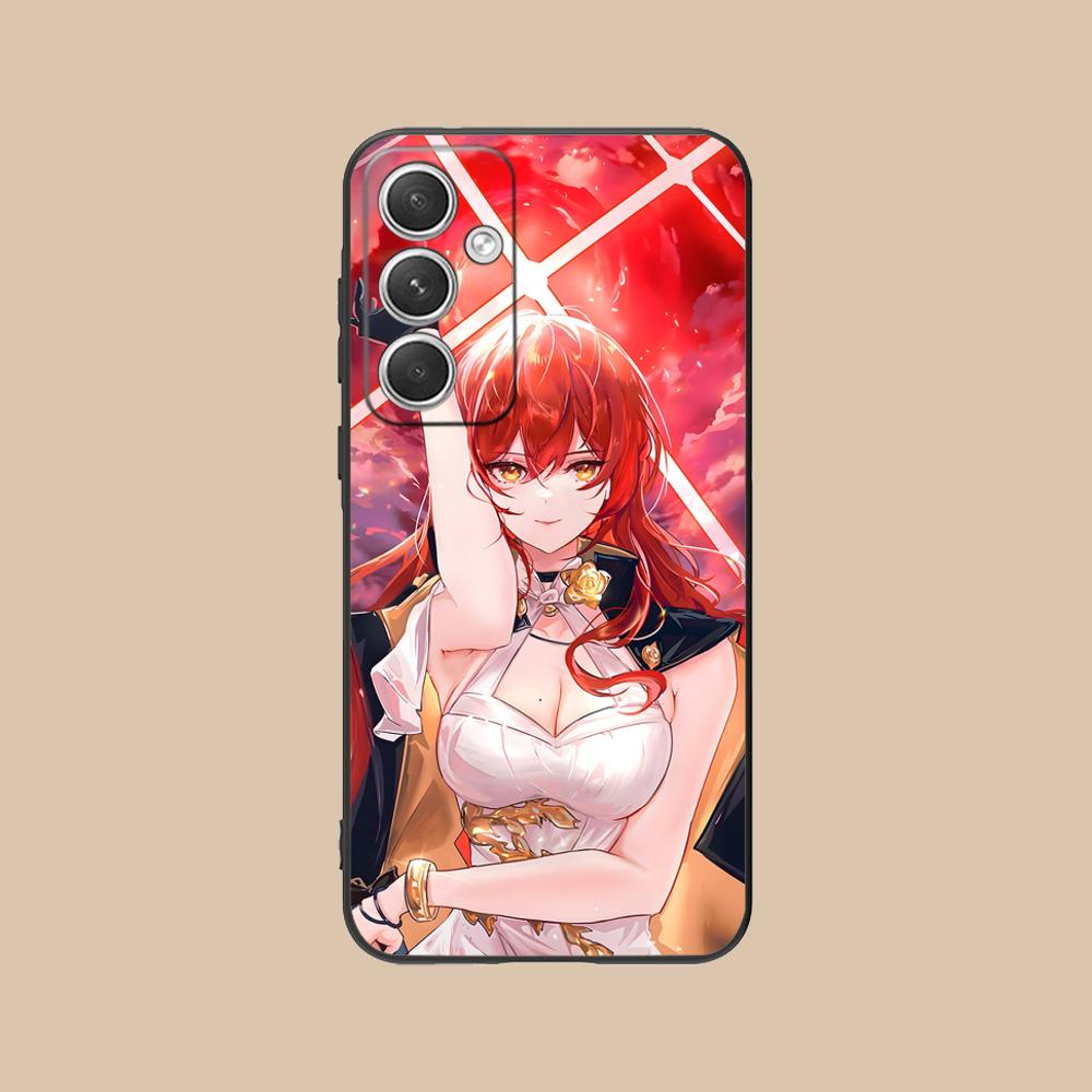 HSR Himeko Матовый ТПУ Чехол для Мобильного Телефона для Samsung Galaxy S26 S25 S24 S23 S22 S21 S20 Note20 Plus FE Ultra Цветной Чехол