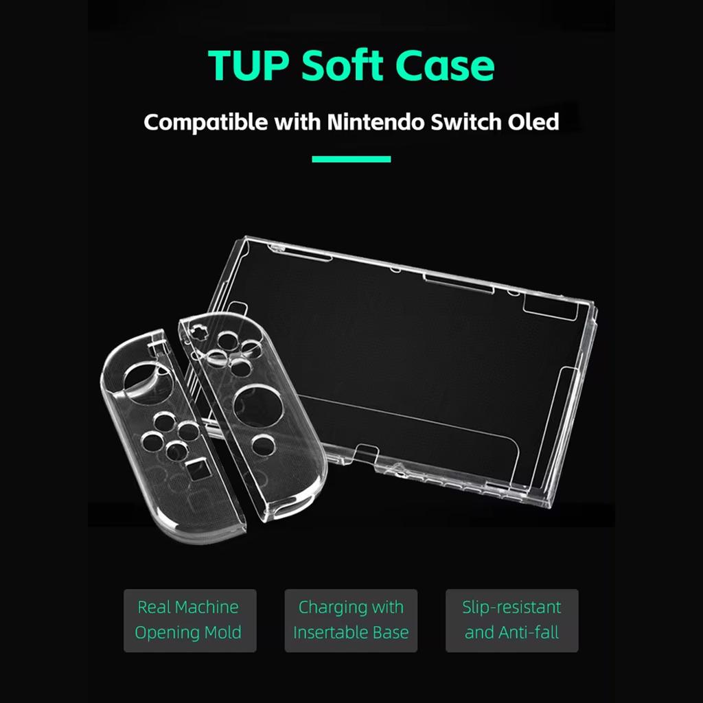 Для игровой консоли Nintendo Switch OLED прозрачный кристаллический чехол мягкий TPU Split защитный чехол