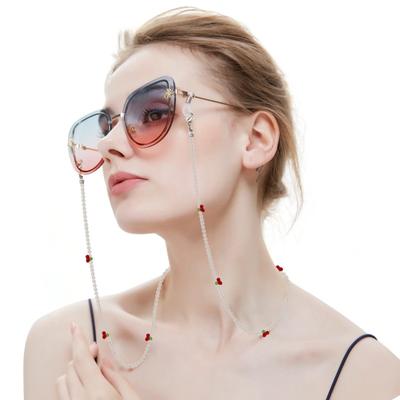 Модные прозрачные хрустальные цепочки для очков для женщины девушки, хрустальные черные бусины, ожерелье для очков, металлический шнурок для солнцезащитных очков, шнурок