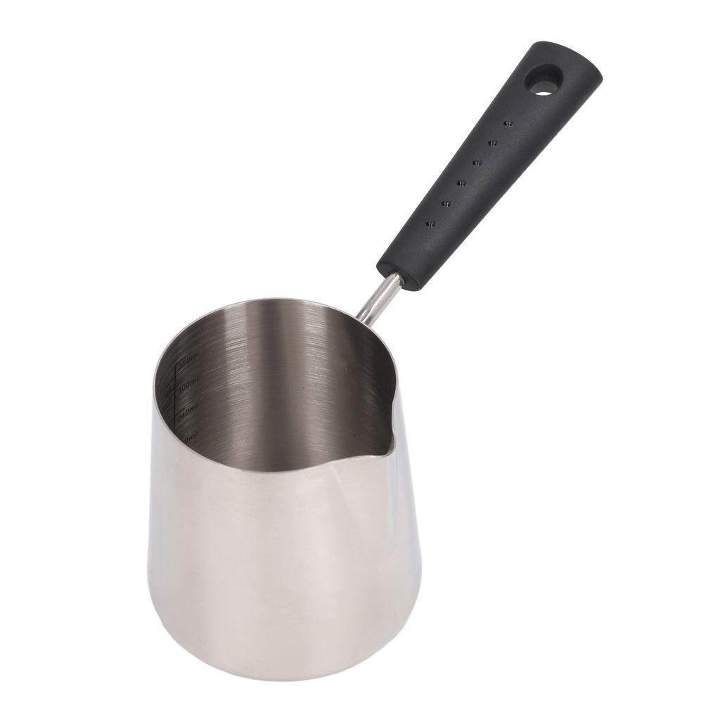 Coffee Milk Frothing Pitcher Cup 304 Stainless Steel Long Handle Milk Pitcher Pointed Tip Latte Frothing Cup with Scale