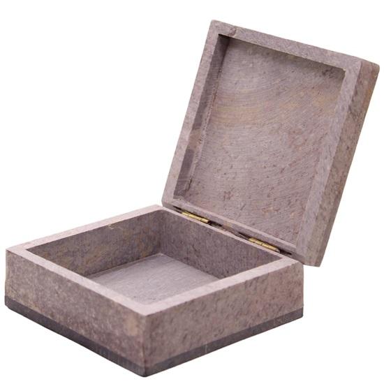 Женская прямоугольная шкатулка для украшений из мрамора и мыльного камня 10,16 см