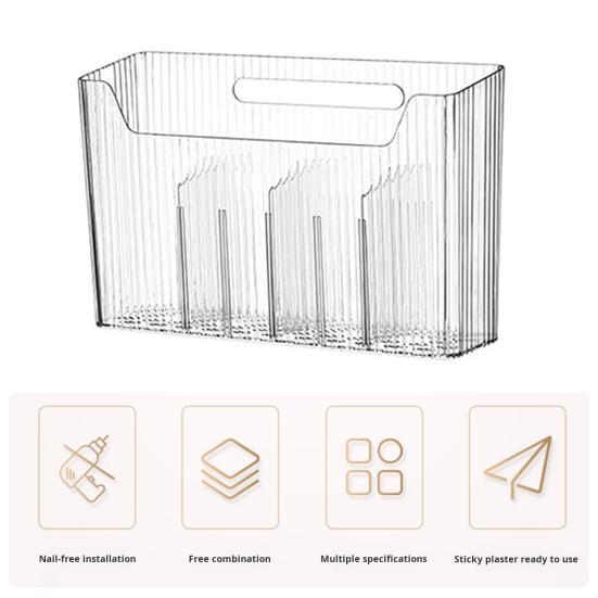 Kitchen Cabinet Door Storage Box 7kg Load Capacity Easy To Install Self-Adhesive Wall Mounted Kitchen Cupboard Organizer