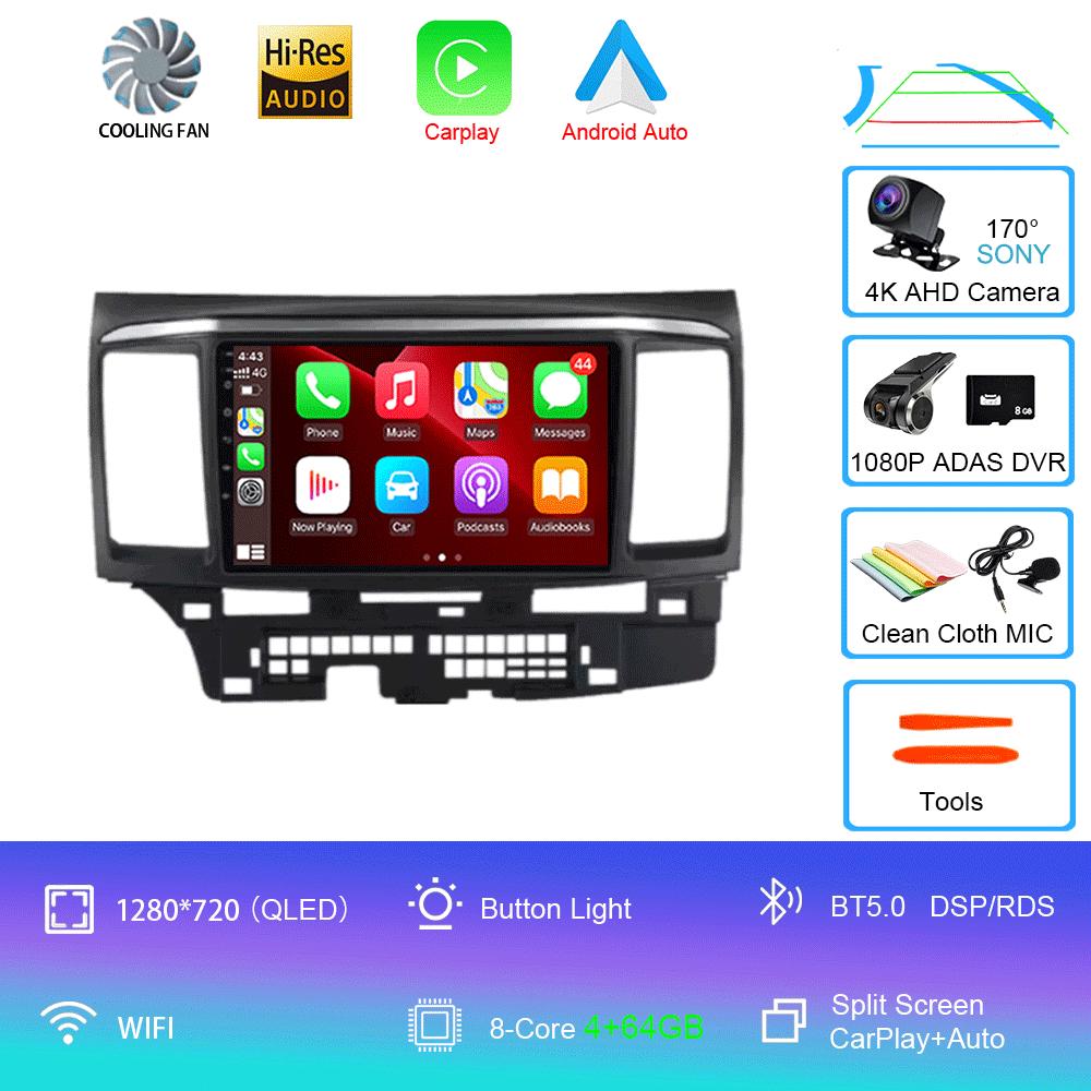 Android 14 для MITSUBISHI LANCER 9 10 X 2008 2009 2010 2011 - 2016 9-дюймовый стерео аудио автомобильный радиоприемник GPS плеер Carplay Auto Screen