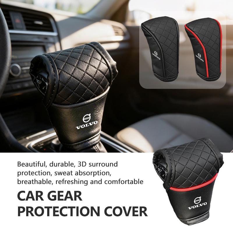 Leather Car Gear Shift Sleeve Knob Protective Cover For Volvo V50 S60 XC60 S40 XC40 XC90 V70 XC70 C30 V40 V60