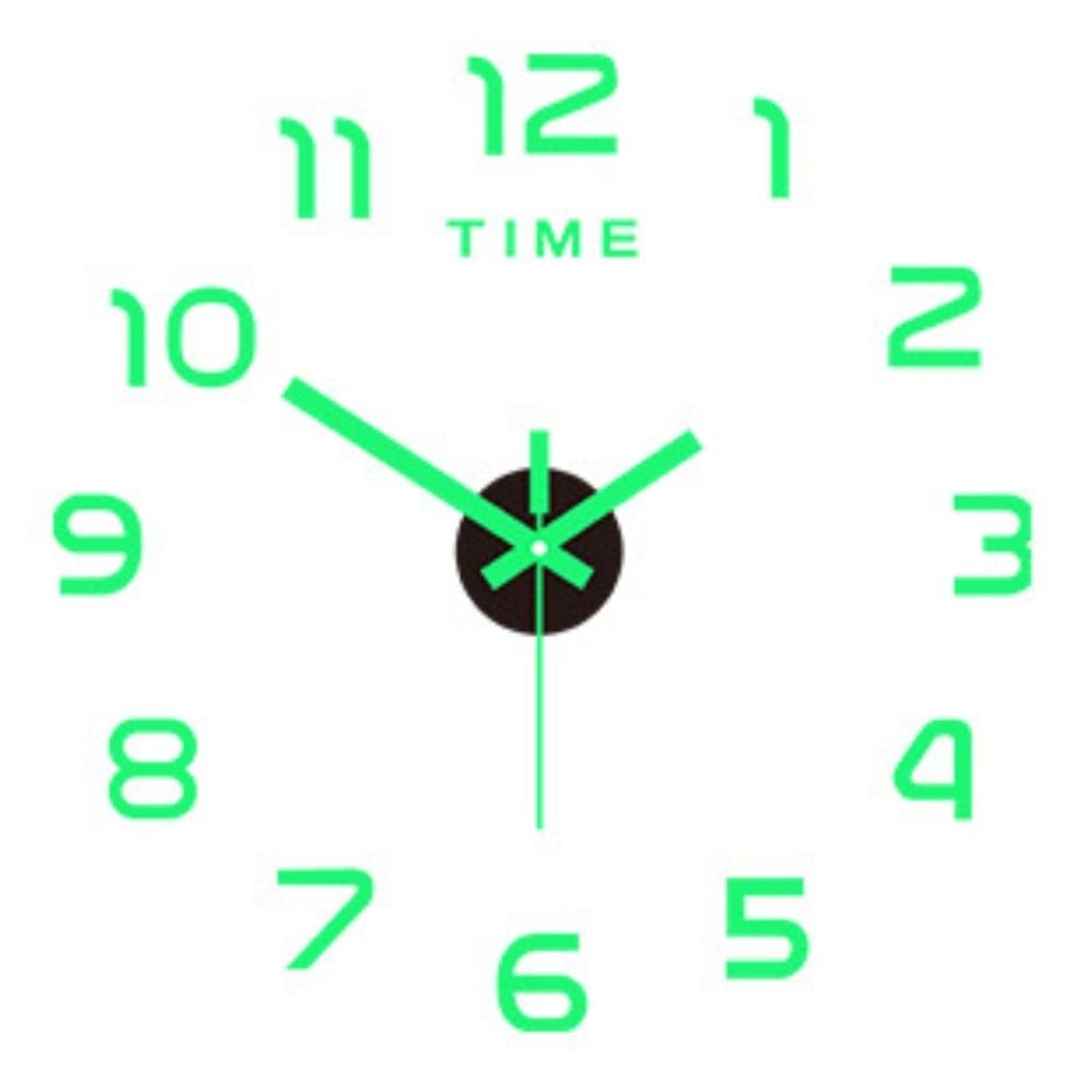 Modern Design Home Wall Clock Frameless Acrylic Night light Arrows Decal Mirror Stickers Wall Decoration Silent Clock