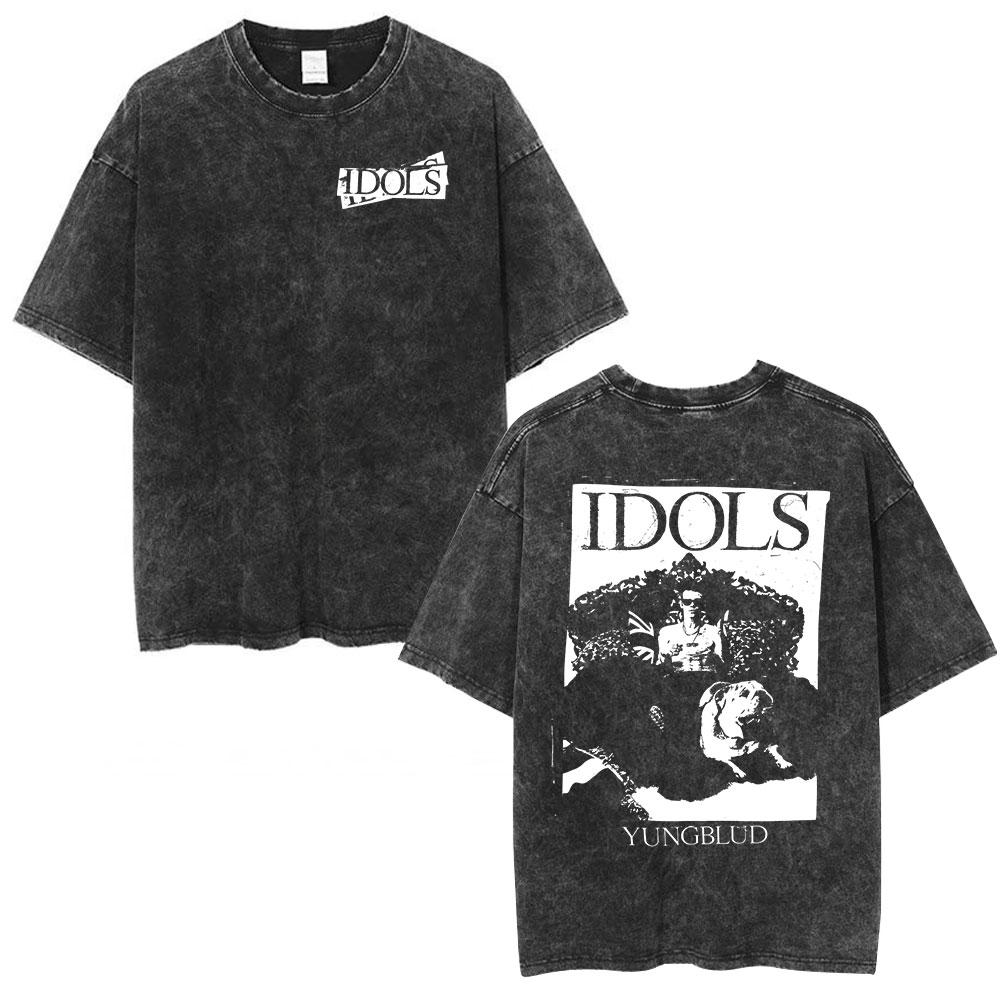 Yungblud IDOLS Album Tour  T Shirts Men Women Clothing Washed Vintage Short Sleeve Tshirts Oversized Casual Cotton Tshirt