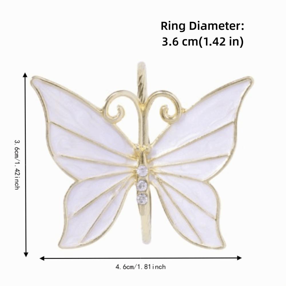 6pcs Alloy Material Butterfly Napkin Ring 1.81 X 1.42 in Tableware Accessory Set  Holiday Decoration