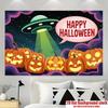 Party Backdrop Halloween Flat Pumpkins Witches Photo Background Decor Party Decor