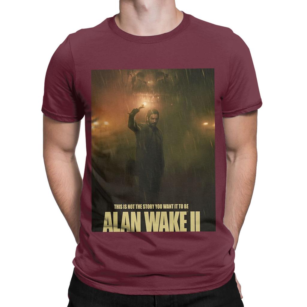 Alan wake poster painting Funny 100 Cotton TShirt Alan Wake 2 Tops Tees For Unisex
