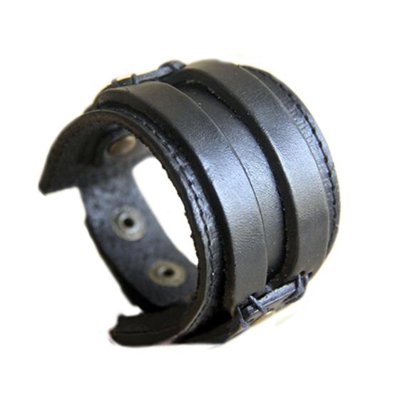 Мужской ретро искусственная кожа с пряжкой в ​​стиле панк-манжета браслет ювелирные изделия