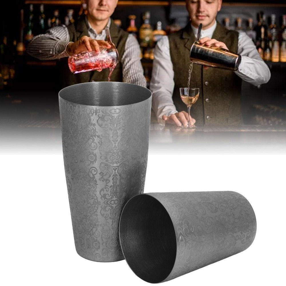 2 Piece Set Weighted Tins Boston Shaker Metal Drink Mixer Vintage Cocktail Shaker Set Bar Mixing