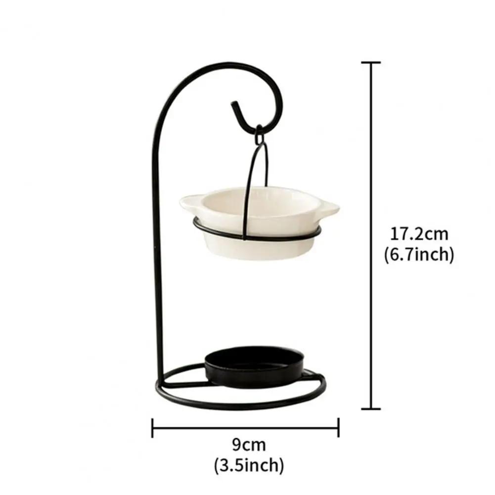 Керамическая аромалампа для эфирных масел Diffuser Oil Burner с железным подсвечником для чайной свечи Ароматический диффузор для эфирных масел