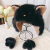 Women's Winter Fleece-Lined Cat Plush Hat for Outdoor & Cycling