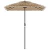 Brown Sun Umbrella with Steel Pole 300 x 200 x 250 cm