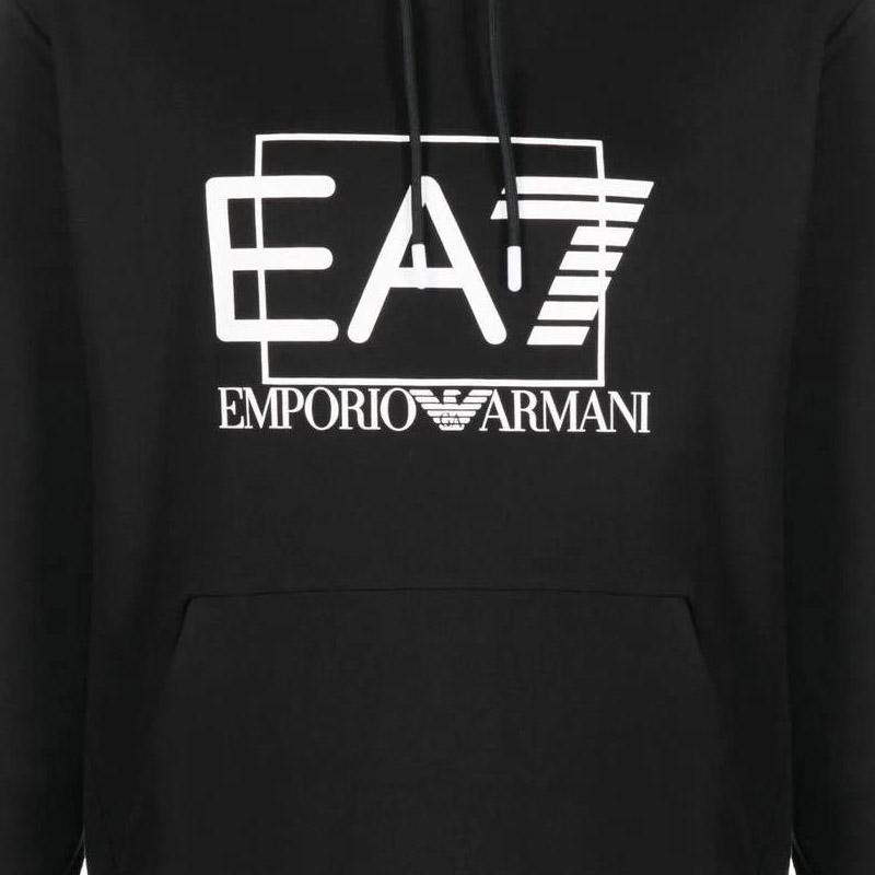 Emporio Armani SS23 Серия EA7 Принт с логотипом-буквами Худи на шнурке Мужские худи Черный 3RPM62-PJ05Z-1200