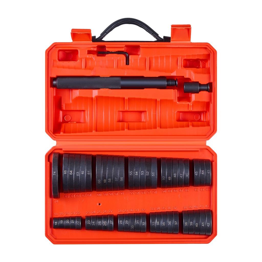 Bearing Press Kit, 52 Pcs, Bearing Race and Seal Driver Set with 49 Bushings and Handle Shaft, Bushing Driver Tool Set, Heavy Duty Carbon Steel