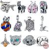 925 Sterling Silver Ladybug Cat Bulldog Turtle Elephant Animal Bee Tortoise Charms Beads