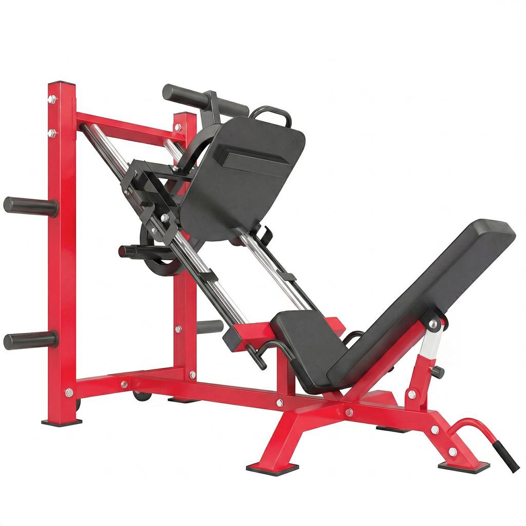 Leg Press Machine with Wheels and Calf Block, Adjustable Squat Machine for Home Gym, 455KG Capacity