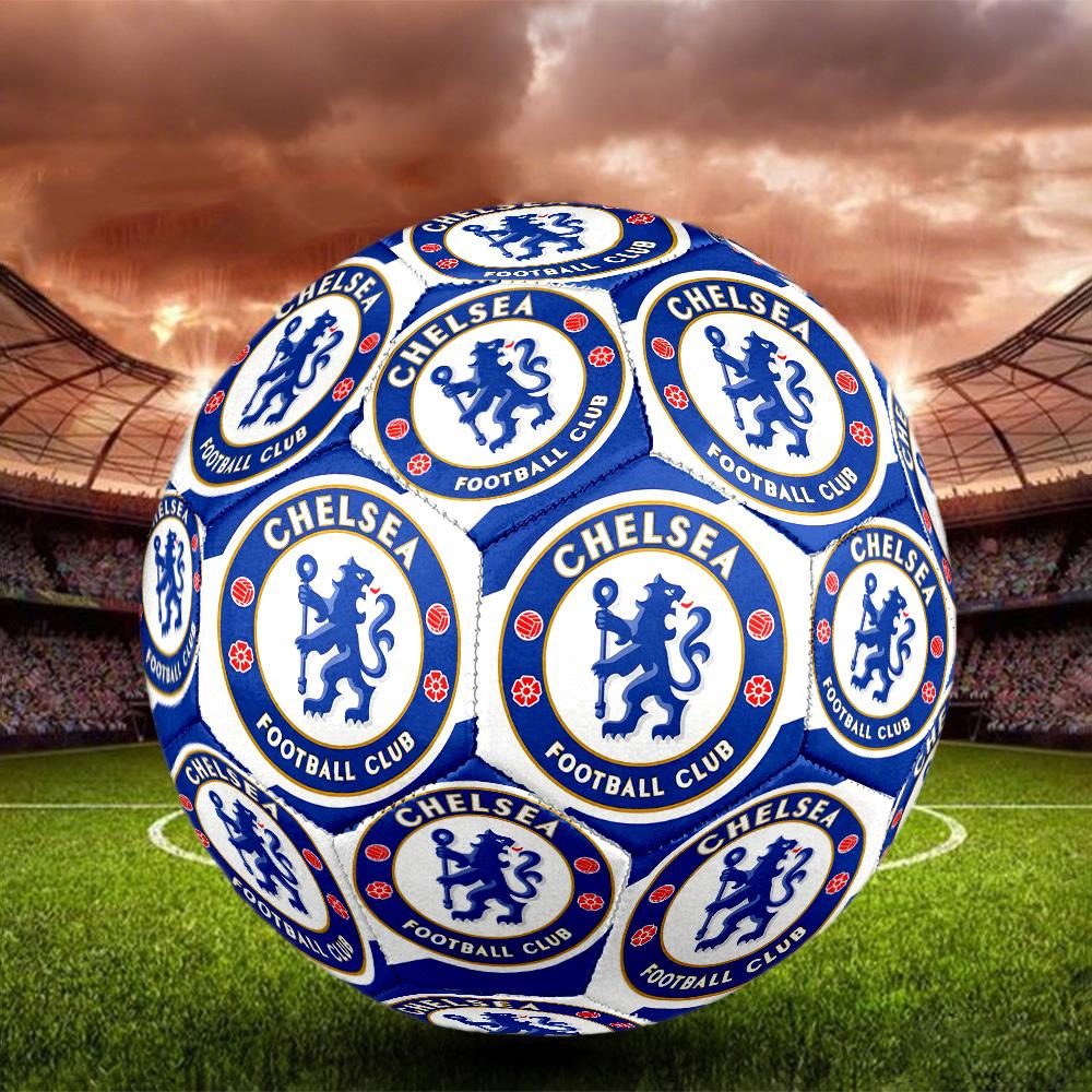 Chelsea England-2 Indoor Soccer Ball Colorful All Ages Machine Stitched PVC Competition Ready Durable High-Bounce SIZE 5 Football.
