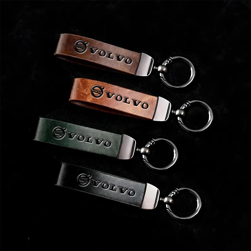 Car Key Rings Luxury Leather Keychain Pendant Accessories For Volvo ES90 EC40 EX40 EM90 XC90 V90 V60 XC60 V40 S80 S60 S90 C40 XC GU9
