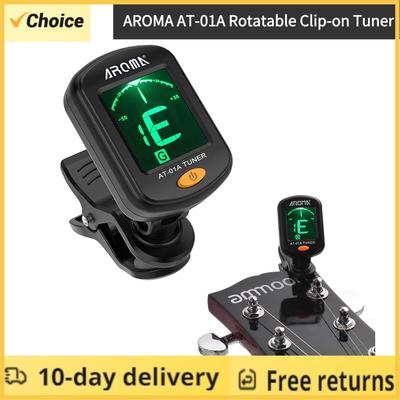 AROMA AT-01A гитарный тюнер вращающийся клипса тюнер ЖК-дисплей для хроматической акустической гитары бас укулеле аксессуары для гитары