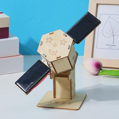 DIY набор для моделирования искусственного солнечного спутника, обучающая деревянная головоломка ручной работы, луноход