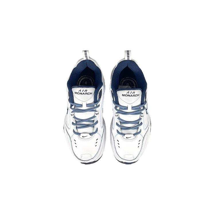 Nike Air Monarch 4 Белый Синий Устойчивые к истиранию Низкие Кроссовки на массивной подошве Унисекс Белый Синий 415445-102(Команда47-М4)