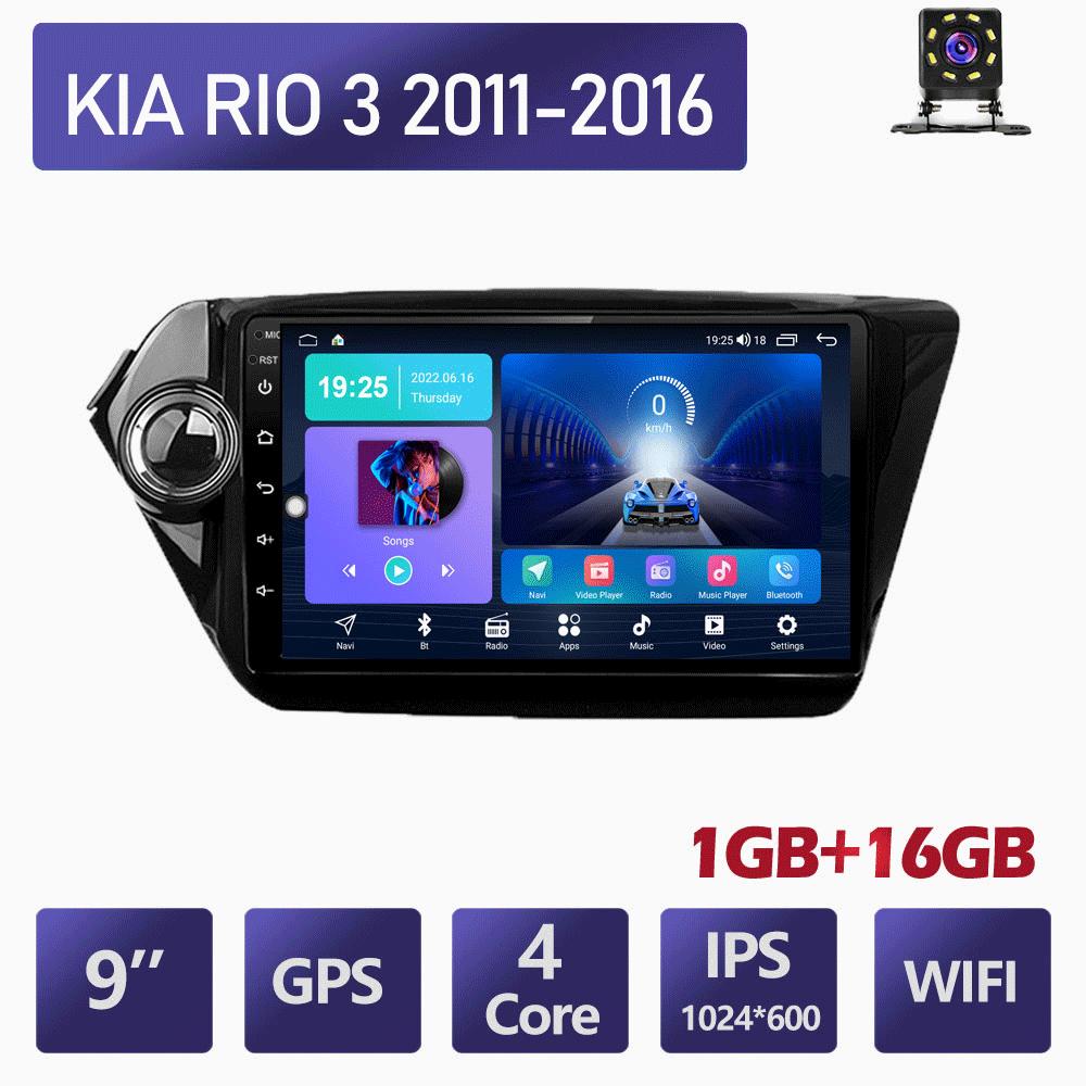 9-дюймовый Android Carplay для Kia RIO 3 2011-2016, автомобильный радиоприемник, мультимедийный видеоплеер, GPS-навигация, WIFI, 2 + 32 ГБ