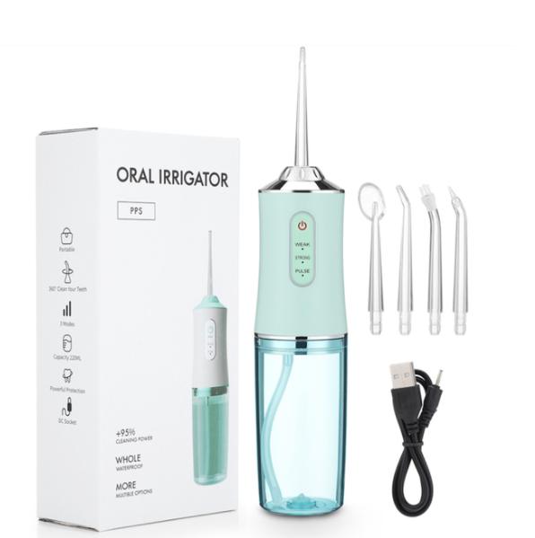 Новый ирригатор для полости рта USB перезаряжаемый ирригатор для воды портативный стоматологический ирригатор с 6 наконечниками 240 мл резервуар для воды IPX6 водонепроницаемый очиститель зубов