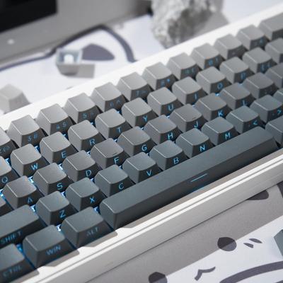 Колпачки клавиш PBT Double Shot, градиентные серые с подсветкой и боковой печатью, OEM-профиль, колпачки клавиш для механической клавиатуры, 134 клавиши, просвечивающие, индивидуальный набор колпачков клавиш