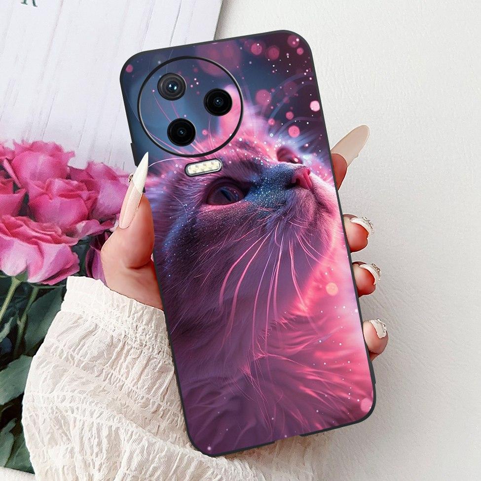 Для Infinix Note 12 Pro 4G Чехол X676B Силиконовый Милый Кот Модные Цветы Расписная Крышка Для Телефона Inifnix Note 12 Pro Чехол-Бампер